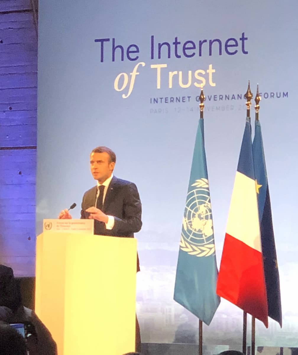 The internet of trust speaker at podium