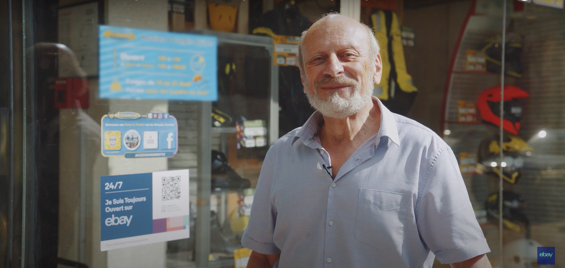 eBay seller Jean-Pierre Lochard in front of store