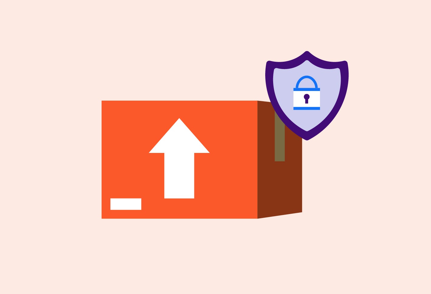 red shipping box with up arrow