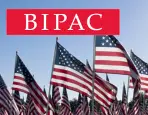 BIPAC logo over United States flags