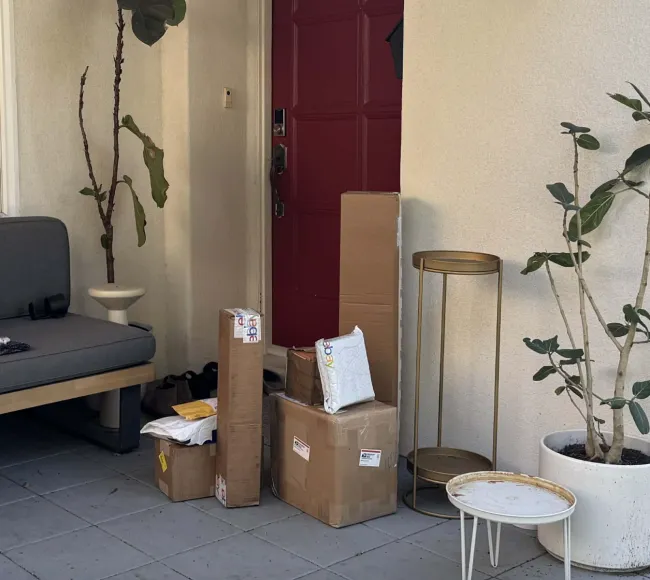 eBay boxes arriving at the door
